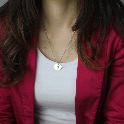 Personalised Initial Discs Necklace Silver - All Birthstone™
