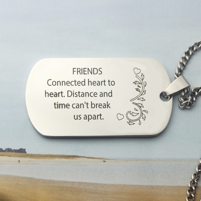 Best Friends Dog Tag Name Necklace - All Birthstone™