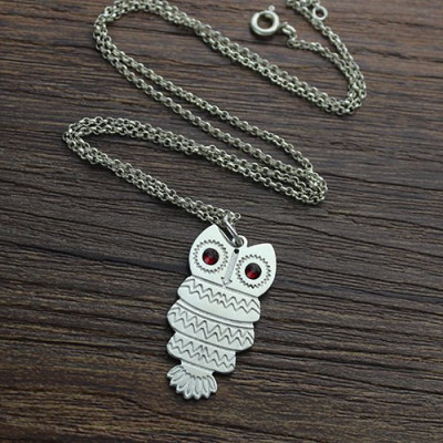 Cute Birthstone Owl Name Necklace for Girls  - All Birthstone™