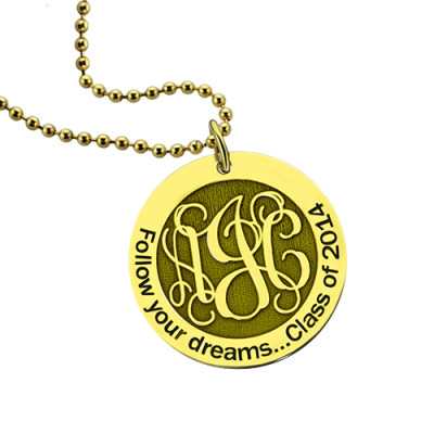Follow Your Dreams Disc Monogram Necklace 18ct Gold Plated - All Birthstone™