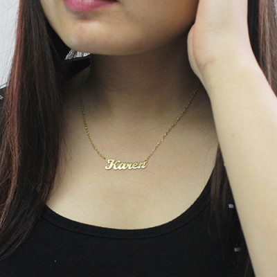 Gold Plated 925 Silver Karen Style Name Necklace - All Birthstone™