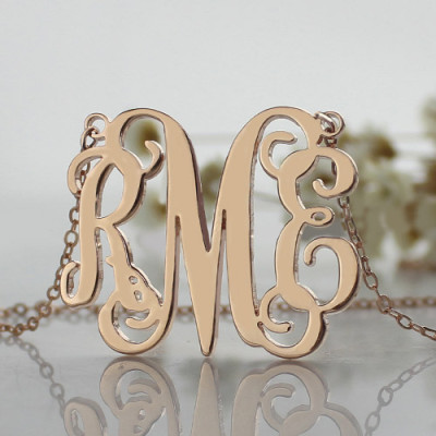 Custom 18ct Rose Gold Plated Monogram Initial Necklace - All Birthstone™