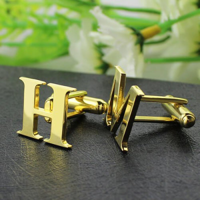 Best Initial Cufflinks 18ct Gold Plated - All Birthstone™