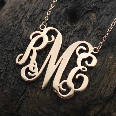 Custom 18ct Rose Gold Plated Monogram Initial Necklace - All Birthstone™