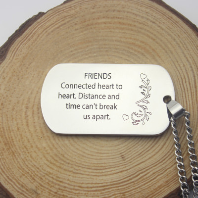 Best Friends Dog Tag Name Necklace - All Birthstone™