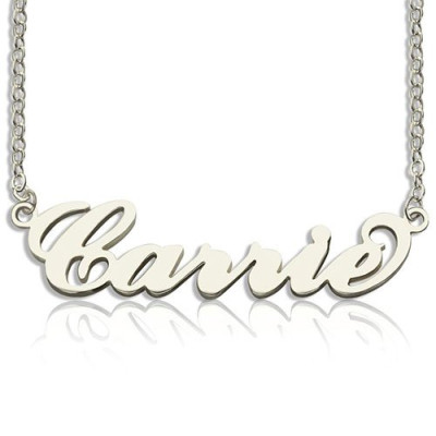 Personalised Carrie Name Necklace Sterling Silver - All Birthstone™