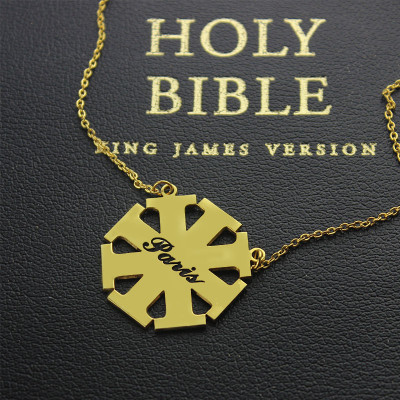 Customised Cross Necklace with Name 18ct Gold Plated 925 Silver - All Birthstone™