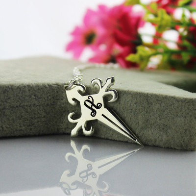 Silver St James Cross Name Necklace - All Birthstone™