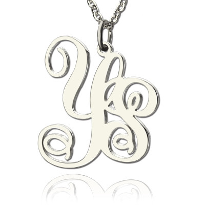 Personalised Sterling Silver 2 Initial Monogram Necklace - All Birthstone™
