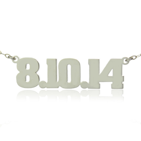 Sterling Silver Number Name Necklace Unique Men Jewellery - All Birthstone™