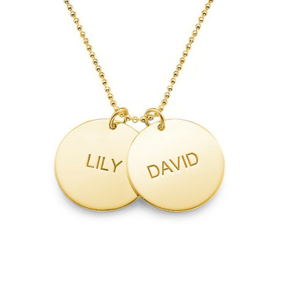18ct Gold Plated Silver Disc Pendant Necklace - All Birthstone™
