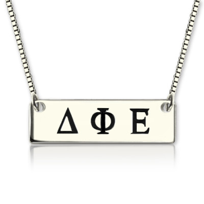 Custom Alpha Gamma Delta Greek Letter Sorority Bar Necklace - All Birthstone™