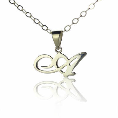 Sterling Silver Letter Necklace - All Birthstone™