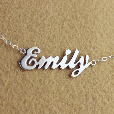 Custom Cursive Name Necklace Sterling Silver - All Birthstone™