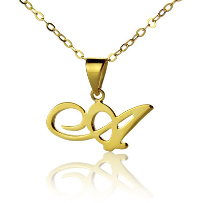 Personalised Letter Necklace 18ct Gold Plated - All Birthstone™