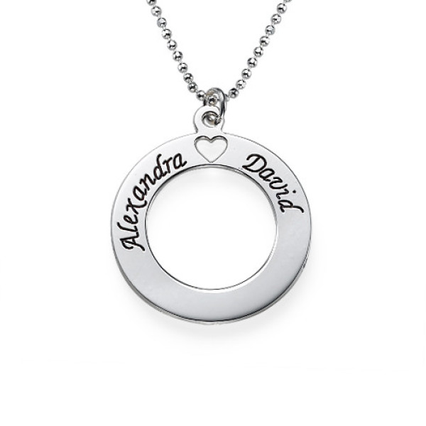 Sterling Silver Couples Love Necklace - All Birthstone™