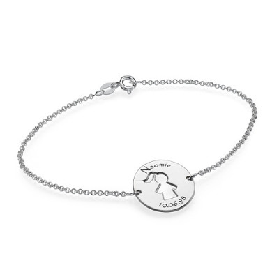 Cut Out Mum Bracelet/Anklet in Sterling Silver - All Birthstone™