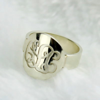 Make Your Own Monogram Itnitial Ring Sterling Silver - All Birthstone™