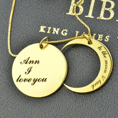 I Love You to The Moon and Back Love Necklace 18ct Gold Plated - All Birthstone™