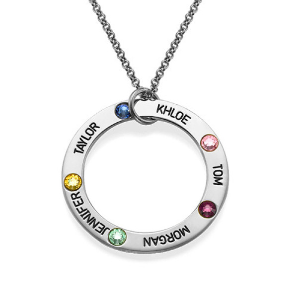 Swarovski Infinity Necklace with Engraving - All Birthstone™