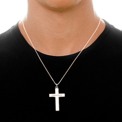 Men's Personalised Cross Necklace - All Birthstone™