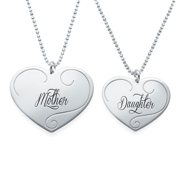 Engraved Heart Pendants - Mother Daughter Jewellery - All Birthstone™