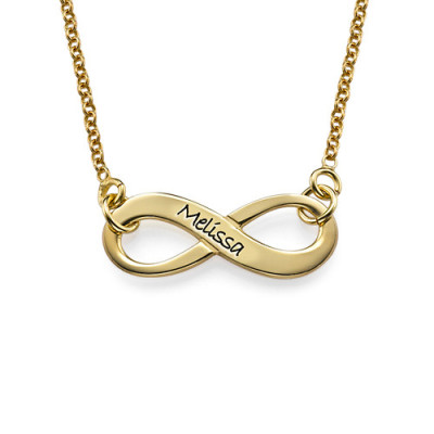 Engraved Infinity Necklace in 18ct Gold Plating - All Birthstone™