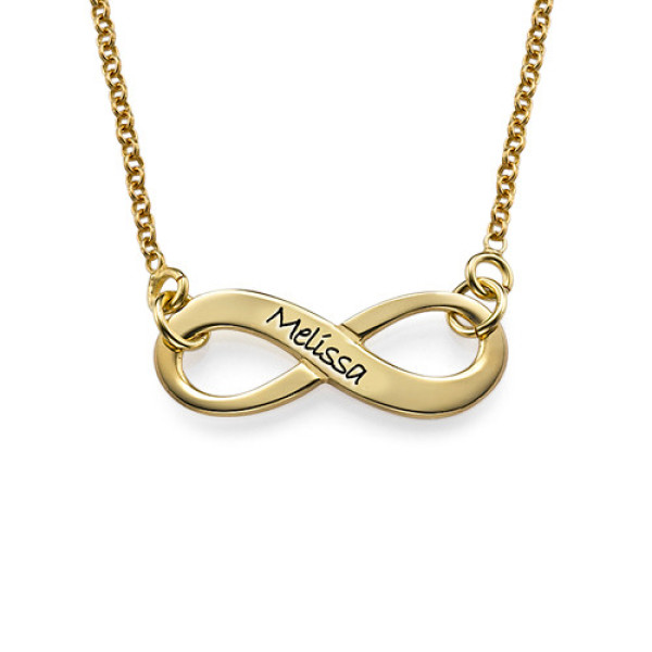Engraved Infinity Necklace in 18ct Gold Plating - All Birthstone™