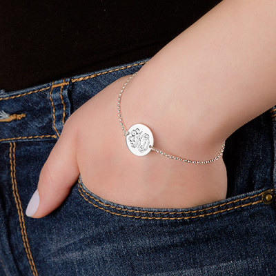 Sterling Silver Monogram Bracelet/Anklet - All Birthstone™