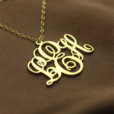 Perfect Fancy Monogram Necklace Gift 18ct Gold Plated - All Birthstone™