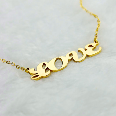 Gold Plated Capital Name Necklace Personalised - All Birthstone™
