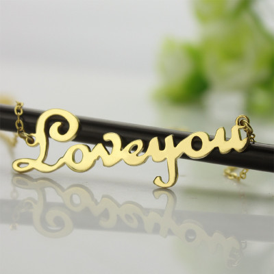 Personalised Cursive Name Necklace 18ct Gold Plated - All Birthstone™