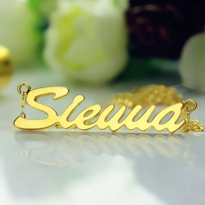 18ct Gold Plated Personalised Name Necklace "Sienna" - All Birthstone™