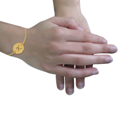 Engraved 18ct Gold Plated Disc Bracelet/Anklet - All Birthstone™