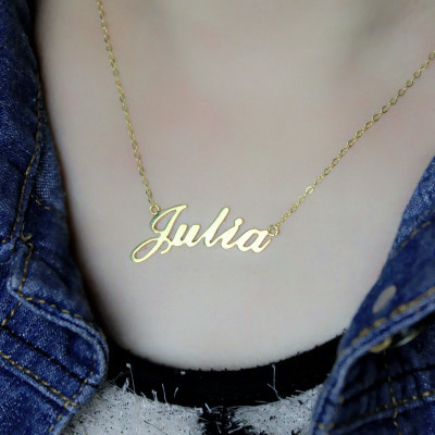 Personalised Classic Name Necklace in 18ct Gold Plated - All Birthstone™