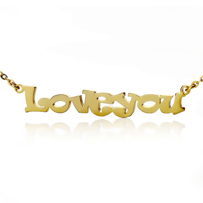 Cute Cartoon Ravie Font 18ct Gold Plated Name Necklace - All Birthstone™