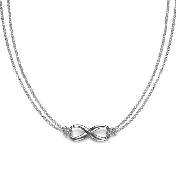 Silver Infinity Necklace - All Birthstone™