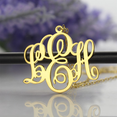 Perfect Fancy Monogram Necklace Gift 18ct Gold Plated - All Birthstone™