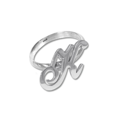 Initial Ring in Silver - All Birthstone™