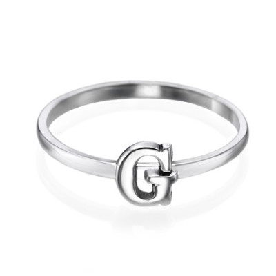 Initial Ring in Sterling Silver - All Birthstone™