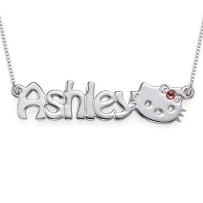 Kitten Nameplate Necklace for Girls - All Birthstone™