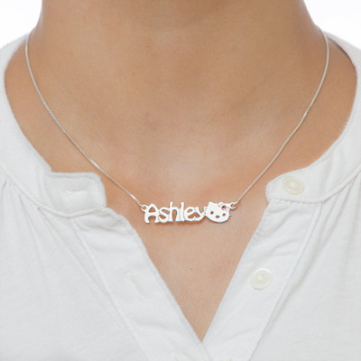 Kitten Nameplate Necklace for Girls - All Birthstone™