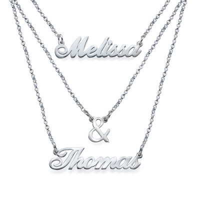 Layered Name Necklace in Sterling Silver - All Birthstone™