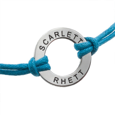 Leather Style Cord Engraved Bracelet/Anklet - All Birthstone™