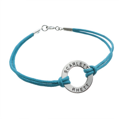 Leather Style Cord Engraved Bracelet/Anklet - All Birthstone™