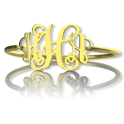 18ct Gold Plated Monogram Initial Bracelet 1.25 Inch - All Birthstone™