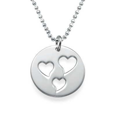 Mother and Daughter Cut Out Heart Necklace Set - All Birthstone™