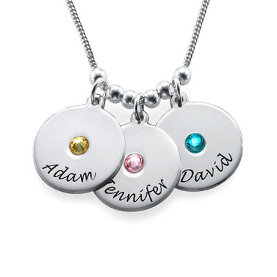 Mother's Disc and Birthstone Necklace  - All Birthstone™