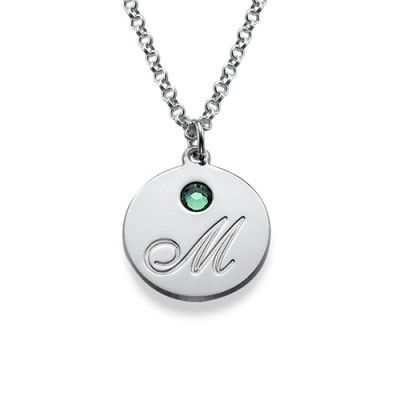 Multiple Initial Pendant Necklace with Birthstones  - All Birthstone™