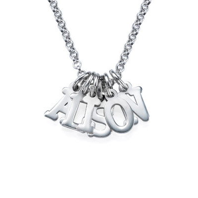 Multiple Initial Necklace in Silver - All Birthstone™